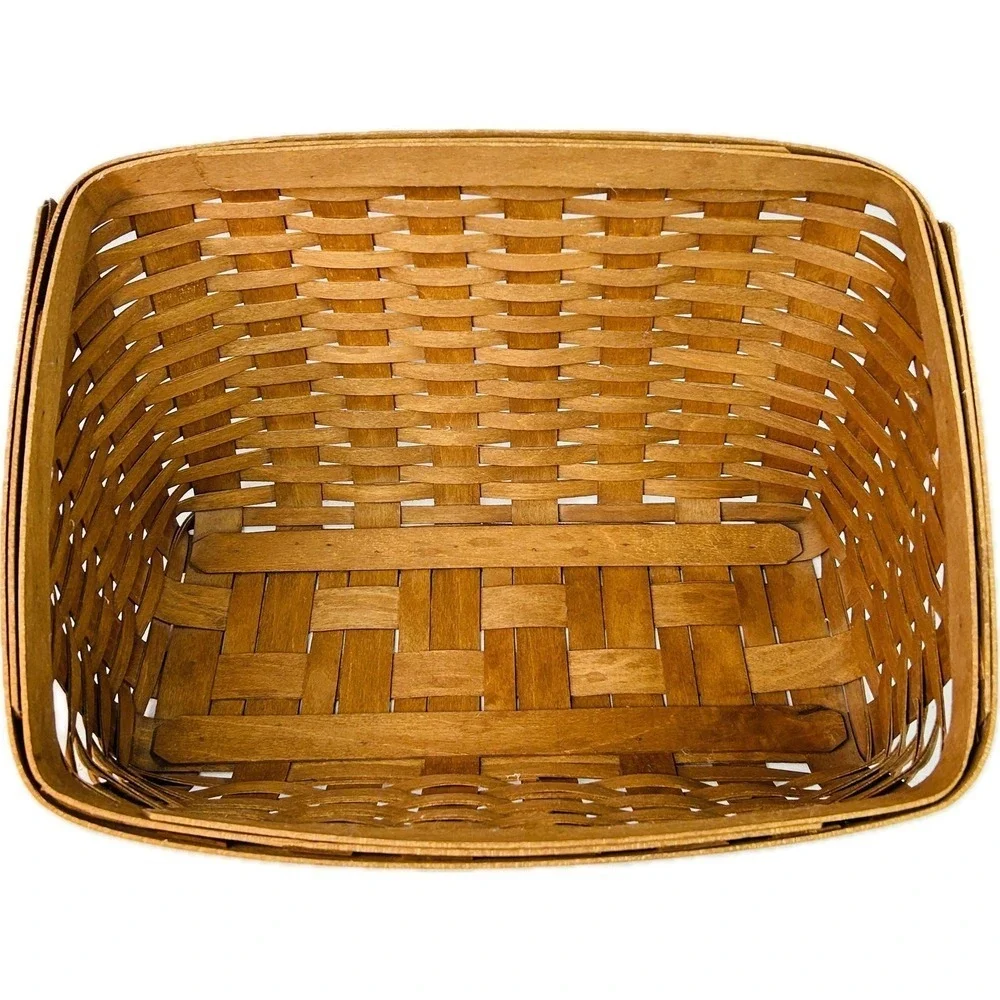 Longaberger 2007 LARGE DESKTOP Rich Brown Basket Wood Dividers Liner Protector - Picture 7 of 12